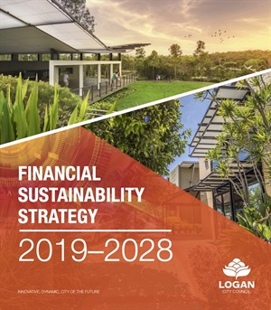 Financial Sustainability Strategy 2019-2028 cover showing park and infrastructure