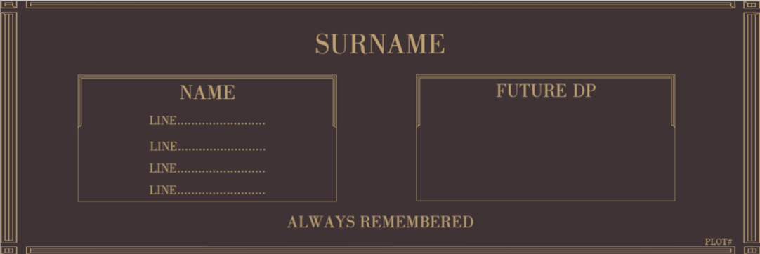 Columbarium wall plaque example