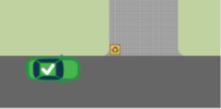 A diagram showing where you can place your bin inside your driveway if a car is parking on the street.