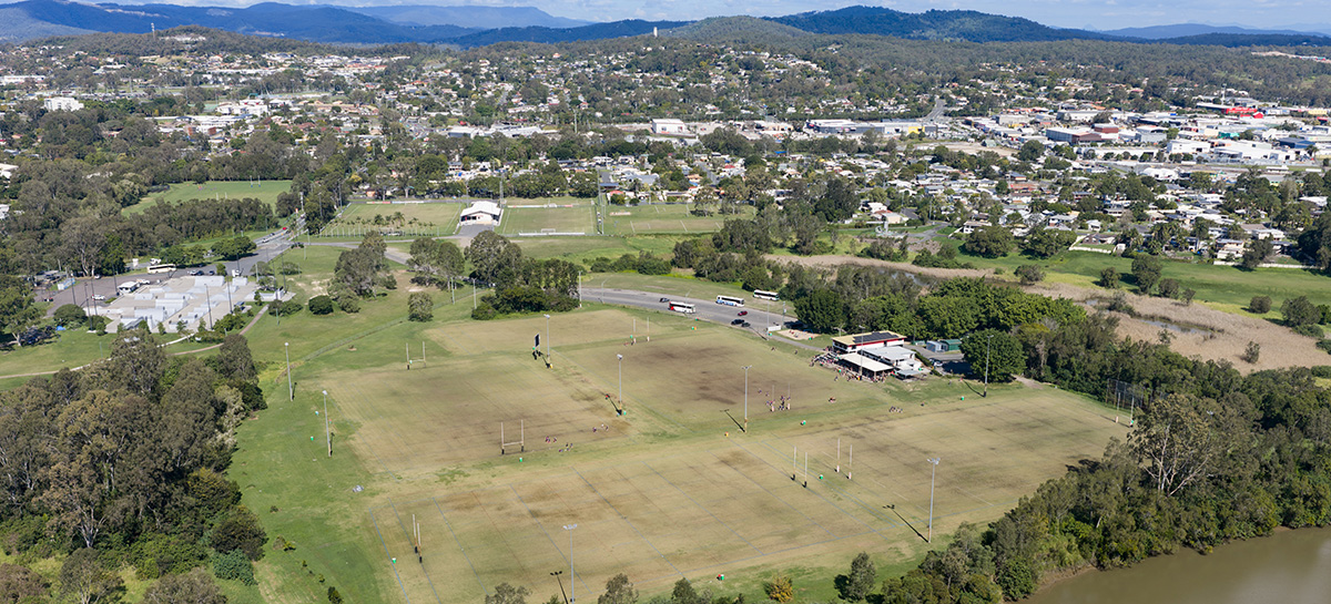 Aerial view of Bill Norris Oval