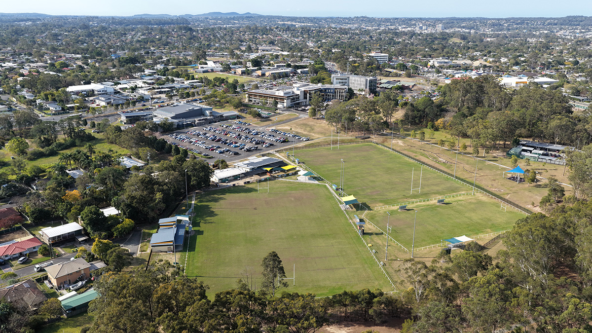 Aerial view of Civic Centre Park
