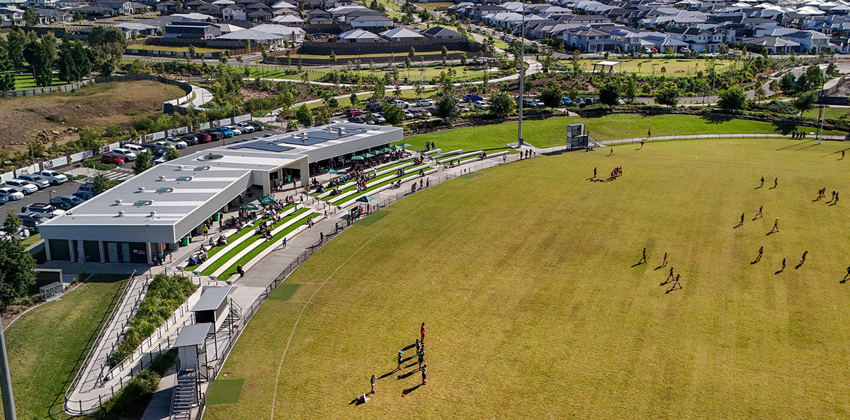 Aerial view of Everleigh Sport Precinct