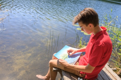 Paint and sip by the lagoon