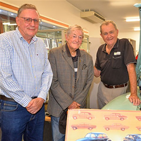 Paul Casbolt, Geoff Kerkow and Barry Seeleither at the Logan Family History mini fair