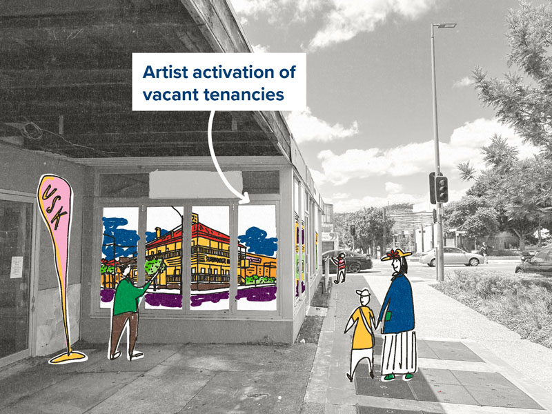 Artist activation of vacant tenancies