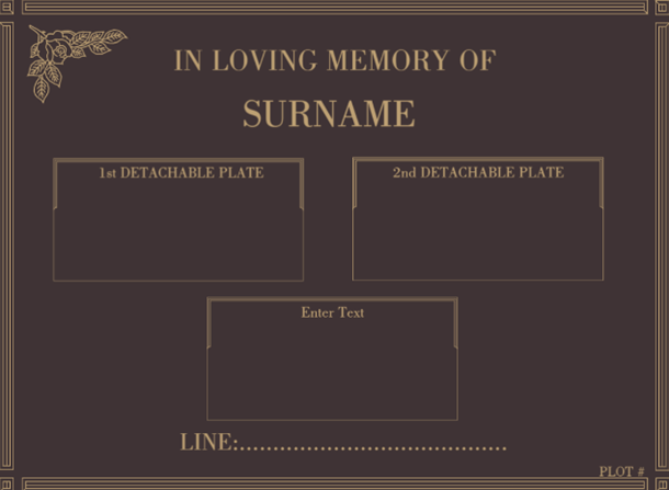 double triple quad bronze plaque example