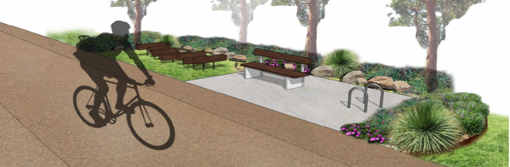 An artists impression of the Bethania to Logan Village Rail trail