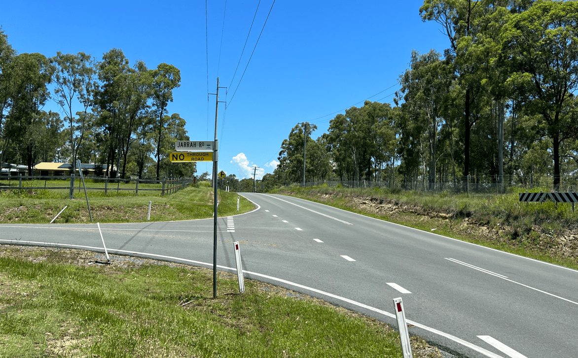 The intersection of Millstream Road, Jarrah Road and Barnes Road, Cedar Vale