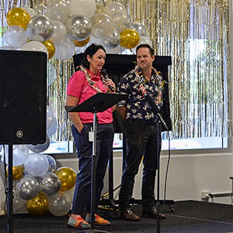 Councillor Teresa Lane and Mayor Jon Raven at the Wilbur Street Youth Centre