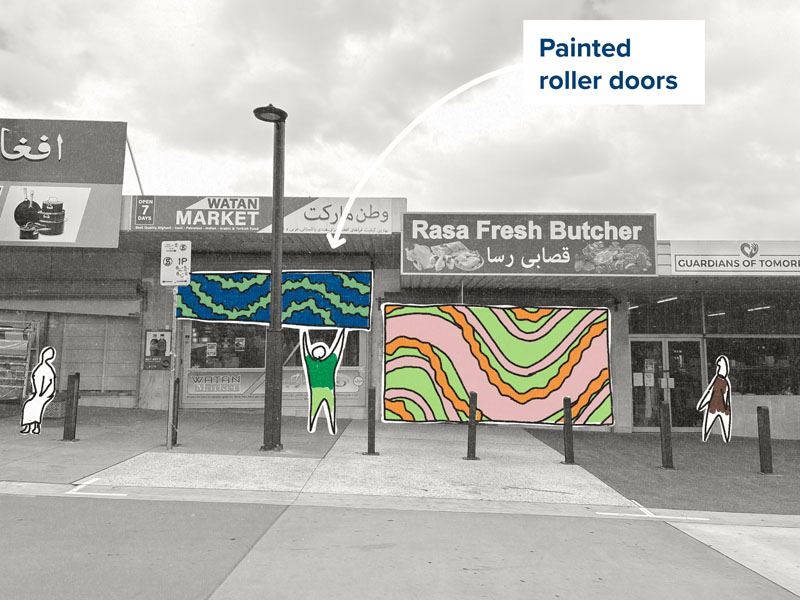Painted roller doors