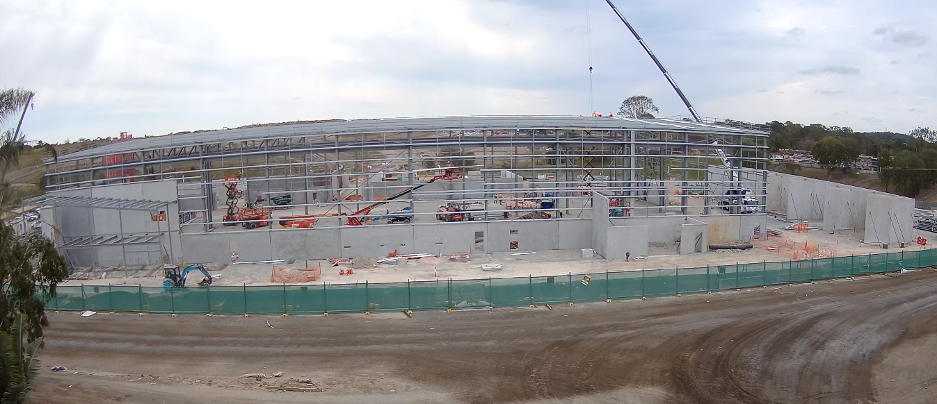 Greenovate facility being built. Currently steel frame is up.
