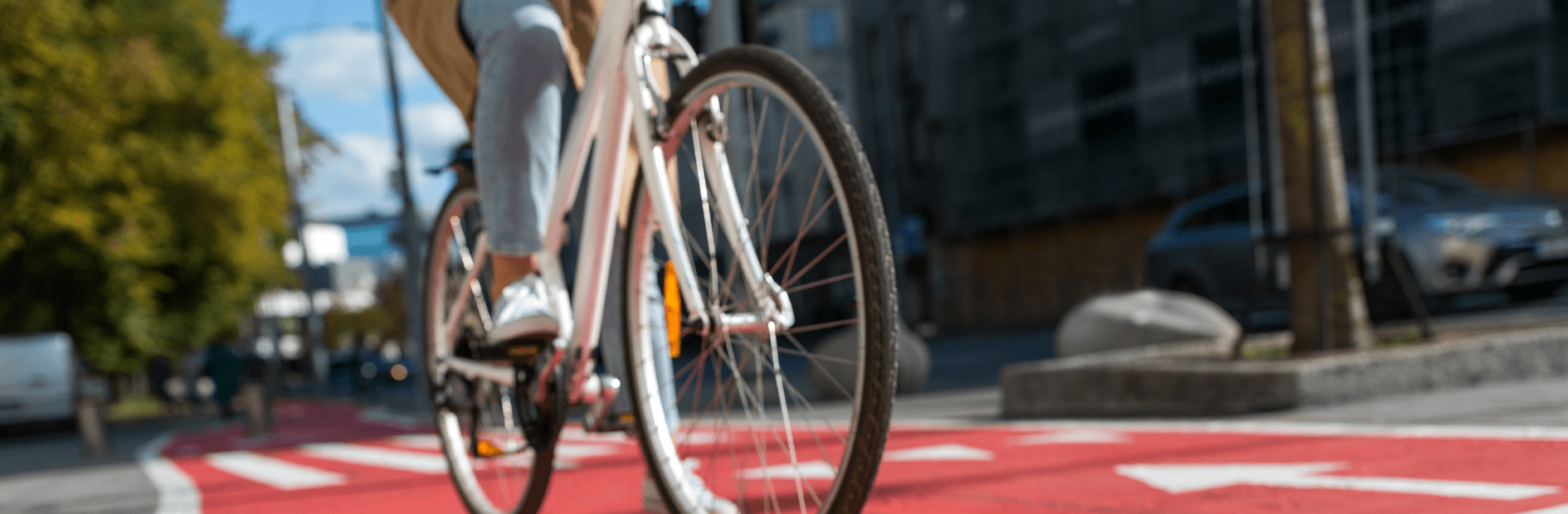 A bike pictured on a bike path