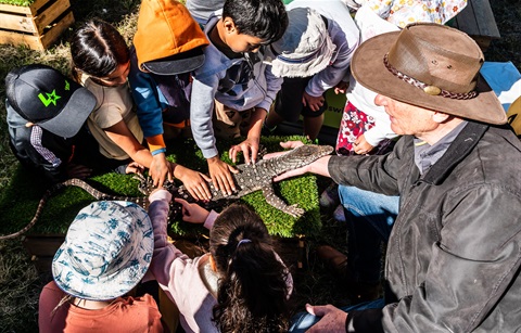 Children experience hands-on learning at the Wildlife Wise event.