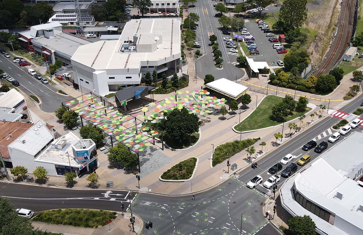 Arial view showing the Beenleigh Town Centre space