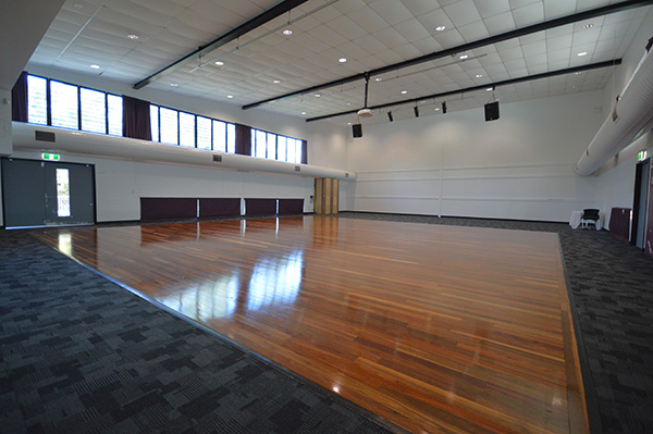 Large hall with polished floors