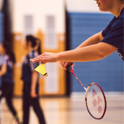 Badminton racquet and shuttlecock