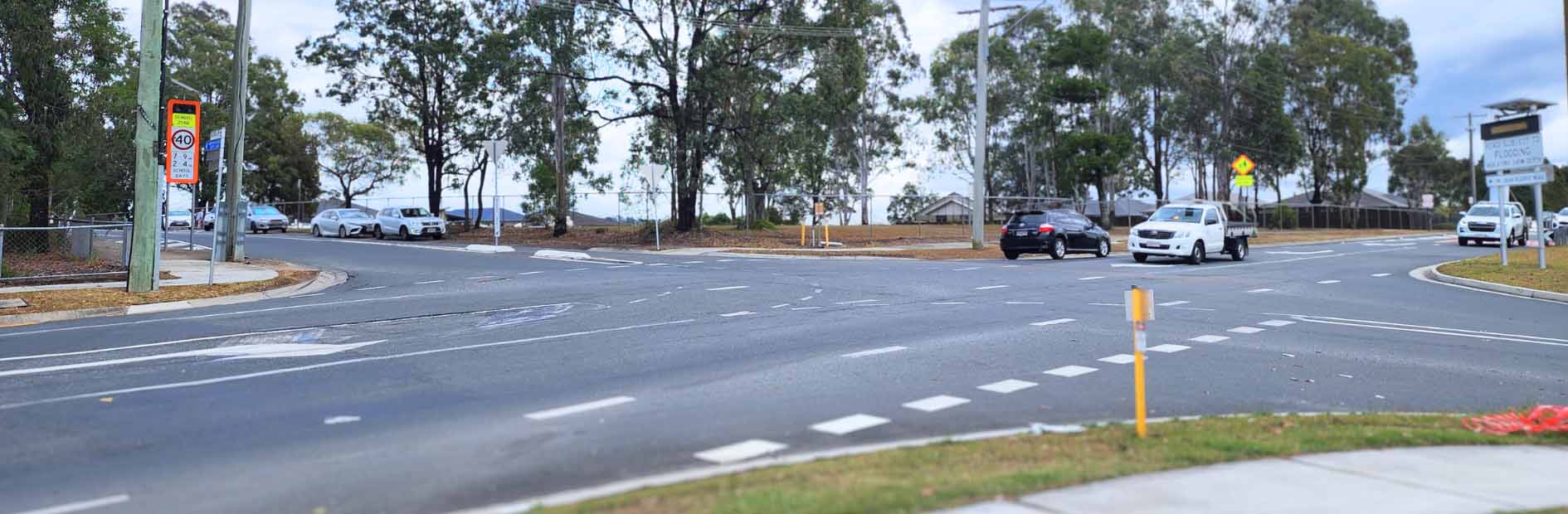 Logan Reserve Road and School Road intersection
