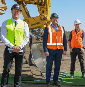 City of Logan Mayor Darren Power, Pointcorp Director Chris Vitale and Deputy Mayor Jon Raven