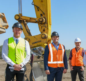 City of Logan Mayor Darren Power, Pointcorp Director Chris Vitale and Deputy Mayor Jon Raven