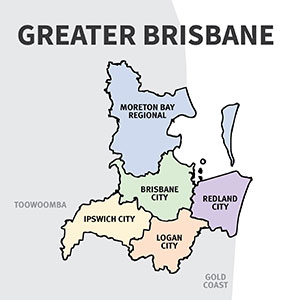 Map of Greater Brisbane including Logan City