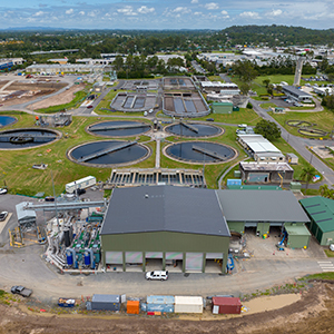 The award-winning biosolids facility at Loganholme, which converts human waste into odourless environmentally friendly biochar.