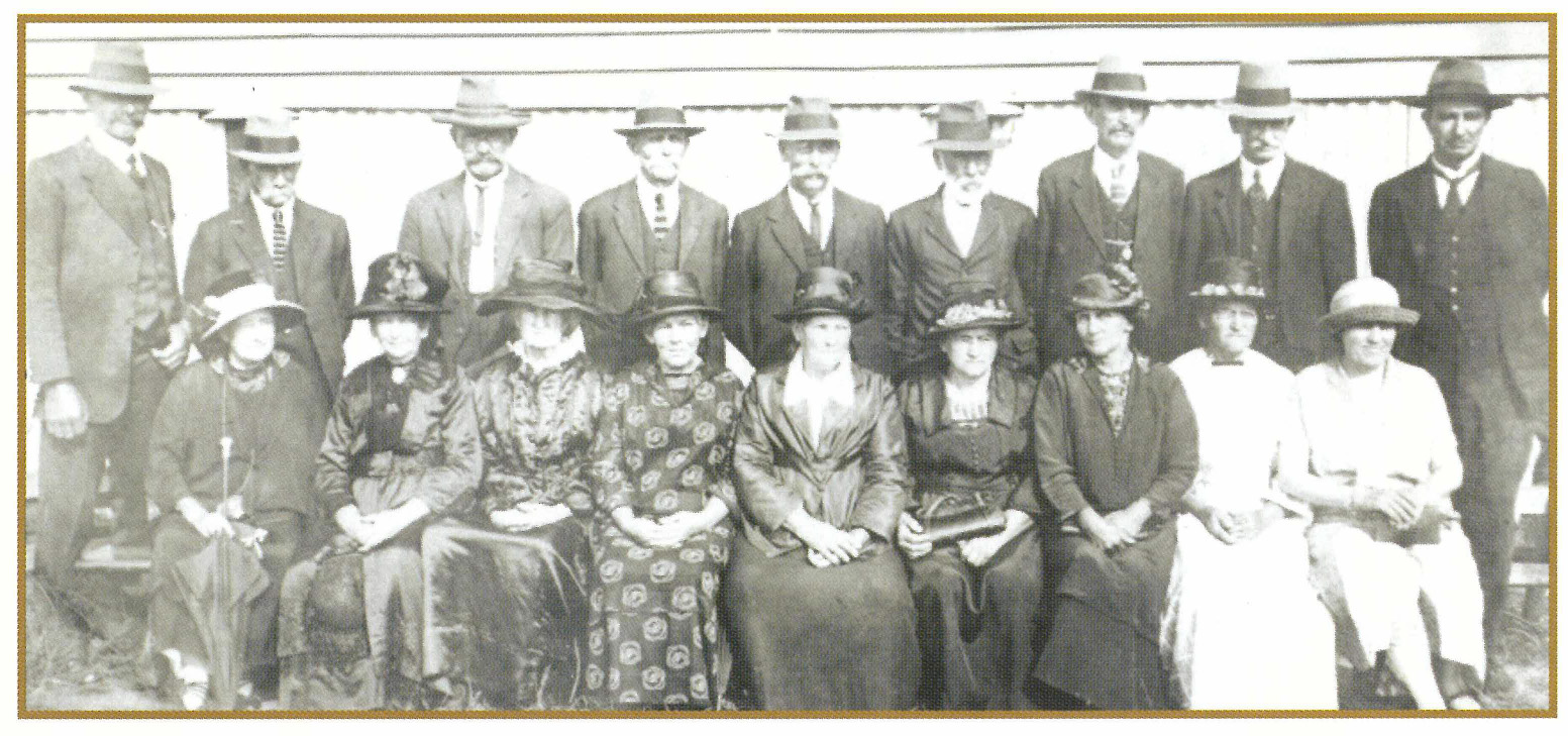 Black and white image showing large group of people gathered for the Logan Village State School's 50th anniversary