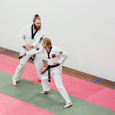 two people doing martial arts