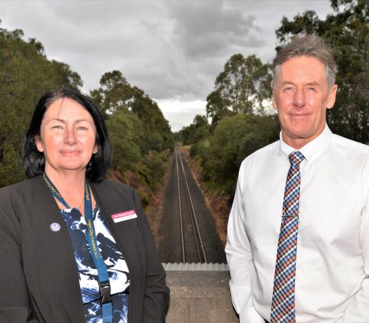 Infrastructure Chair Cr Teresa Lane and Mayor Darren Power at Forestdale