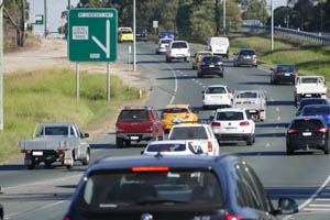 Traffic on the Mt Lindesay highway