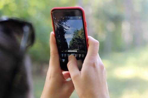 A person taking a photo with their phone