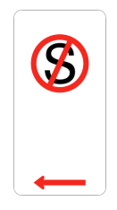 A sign depicting a no standing symbol