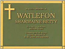 Single bronze gravesite standard background colour