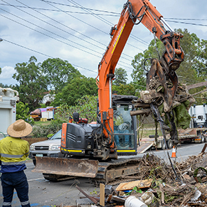 The flood clean-up in Beenleigh.