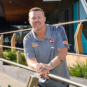 An image of Councillor Scott Bannan (Division 9) at the award-winning Jimboomba Central shopping centre today.