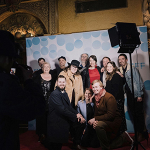 The Sharrock-Barnes family on the red carpet.