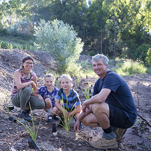 Katie and Jake Swatton with kids Joey and Tilly, are Land for Wildlife members.
