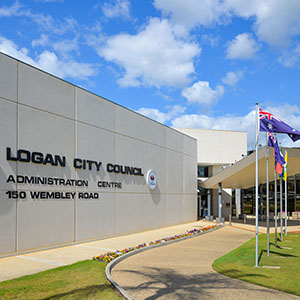 An image of the Logan City Council Administration Centre. Logan City Council venues will be subject to different opening hours over the holiday period.