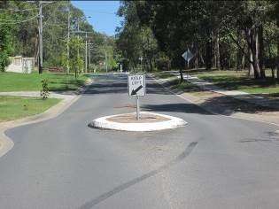 picture of a chicane island in a road