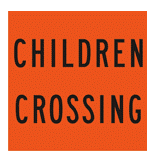 Sign saying children crossing