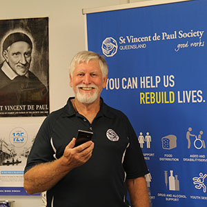 St Vincent de Paul Society Regional President Bruce Laker.