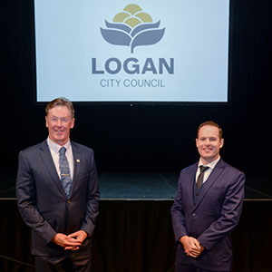 Mayor Darren Power and Deputy Mayor Jon Raven after today's Ordinary Council meeting.