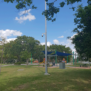 Safety camera on pole at Tygum Park